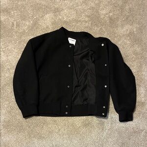 Old Navy Black Bomber Jacket with Snap Closure
